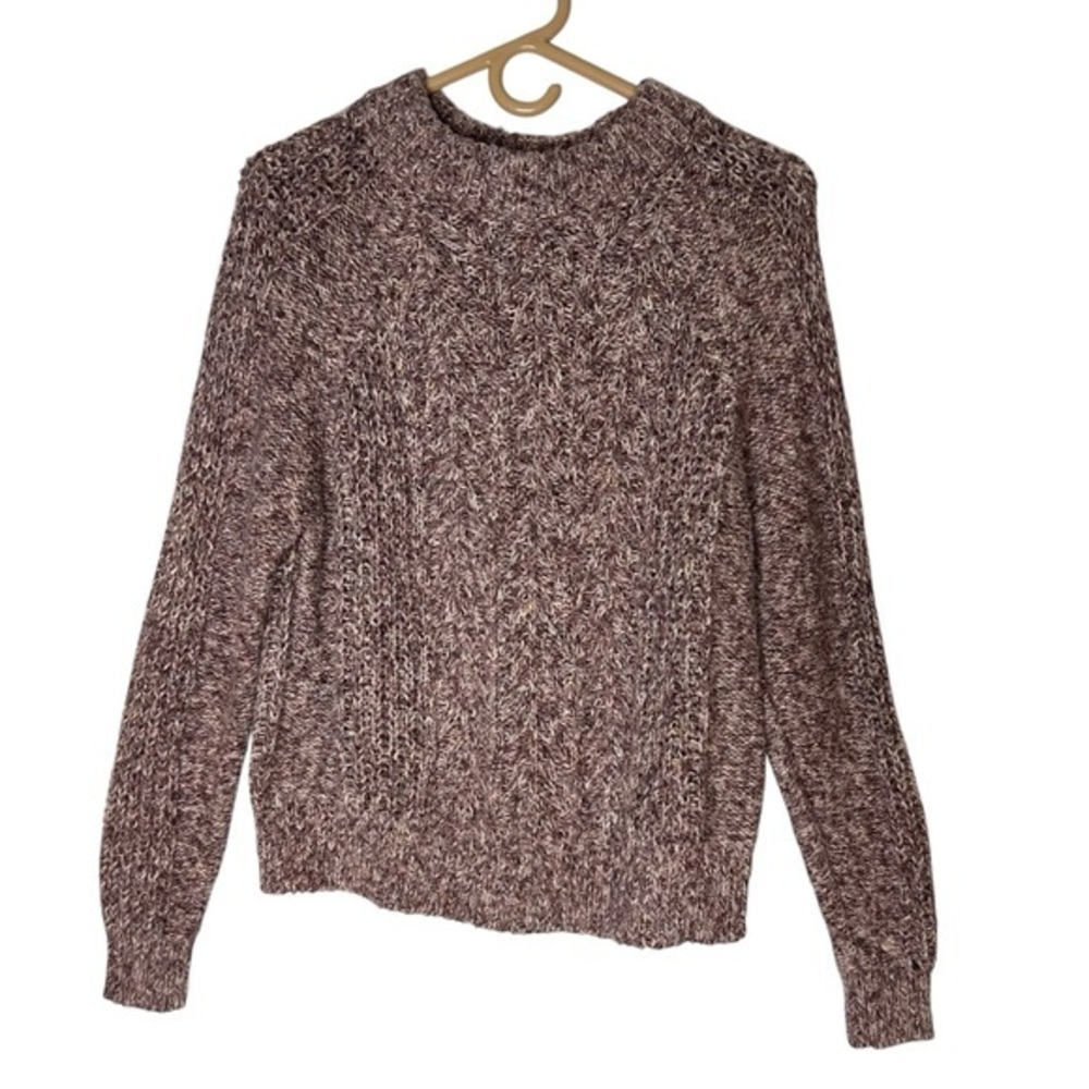 Lucky Brand Cable Knit Marled Sweater Size Medium - Picture 3 of 7